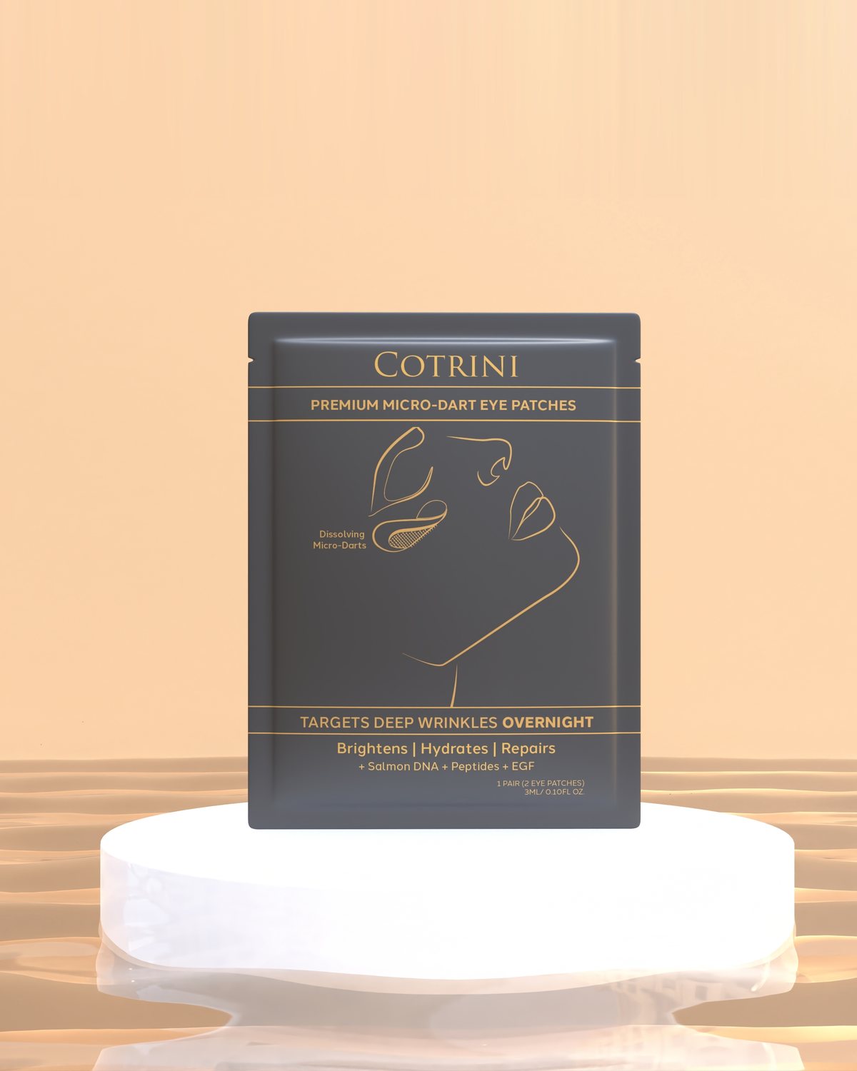 Cotrini Premium Micro‑Dart Eye Patches pouch on a white pedestal
